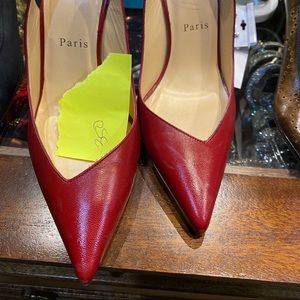 Louboutin red slingback heels